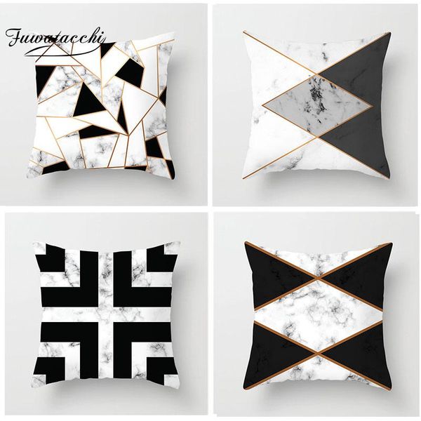 

fuwatacchi геометрическая подушка черно-белый рисунок бросок подушка подушка мраморные наволочки наволочки 45x45 квадрат swy jllisa ffshop20