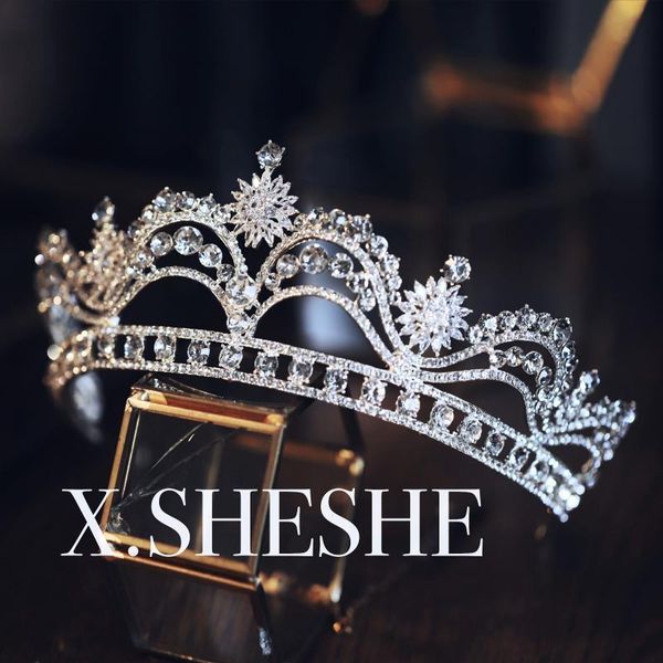 

new luxury exquisite korean atmosphere beautiful bridal headdress crown dress wedding and makeup stage accessories, Silver