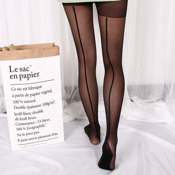 

1 pair stylish retro jacquard backside line english love letter tattoo tights tigh women lady girl stockings pantyhose, Black;white