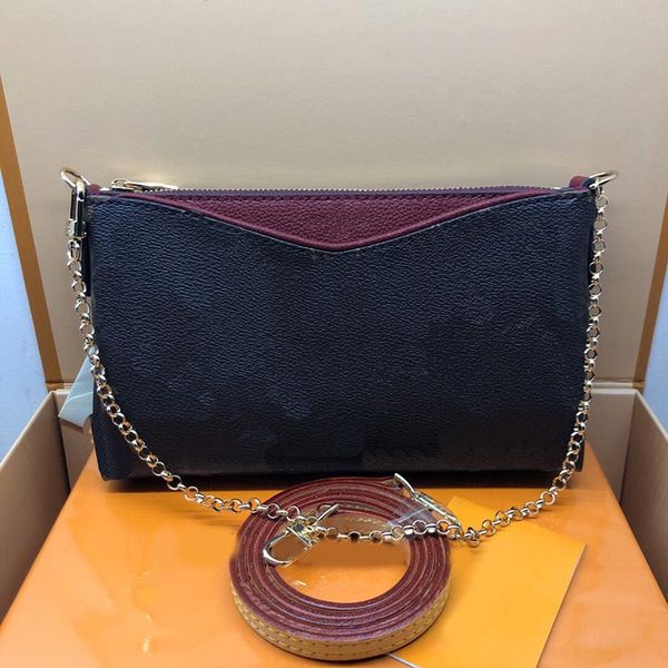 

m44638 chain shoulder crossbody bag envelope style chain strap l flower handbag women fashion tote genuine leather purses wallet bag