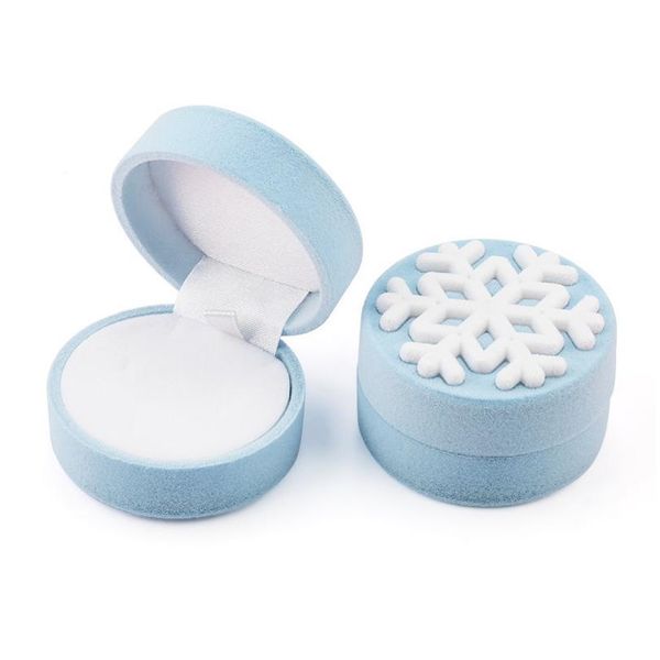 

1 piece pink/blue snowflake jewelry box velvet wedding ring box necklace display box gift container case for jewelry p qylqfc, Black;white