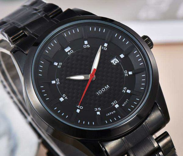 Marca de moda relógios homens estilo metal faixa de aço calendário de quartzo relógio de pulso SE05