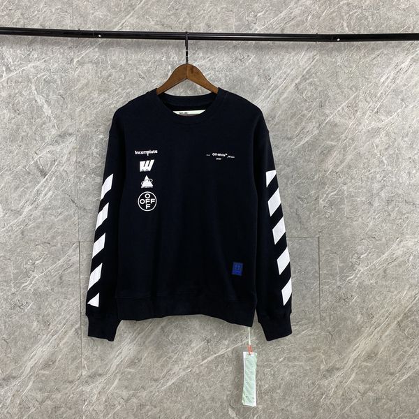 

осень 2020aw off и зимой белая печать ow свободный случайные спортивные шею hoodie мужчины и женщины с длинным рукавом фуфайки fc 807-01, Black