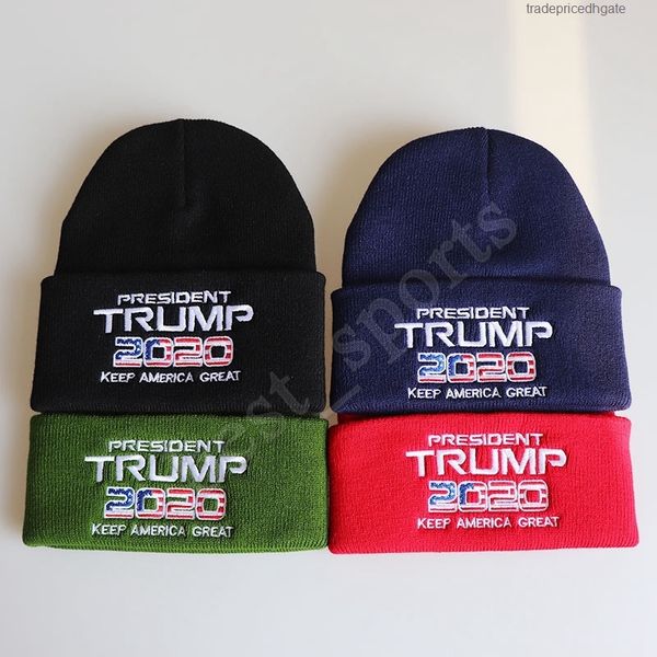 

donald caps winter hats trump 2020 knit skull re-election beanie keep america great embroidery usa flag cap ski hat zza1
