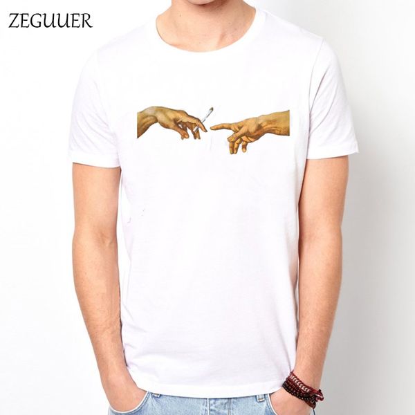 

adam hand michelangelo sistine chapel hipster street style print men's retro aesthetics painting hoodie designers t shirts sweatshirt