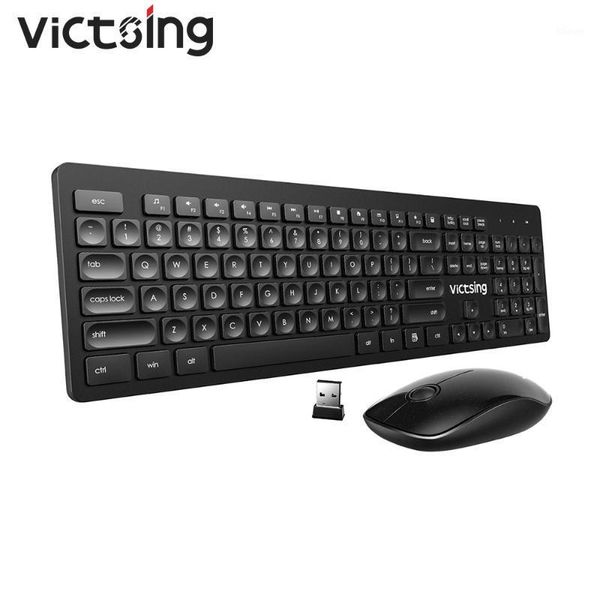 

keyboard mouse combos victsing pc176 wireless and comb ultra slim thin silent set 2.4g connection for notebook1