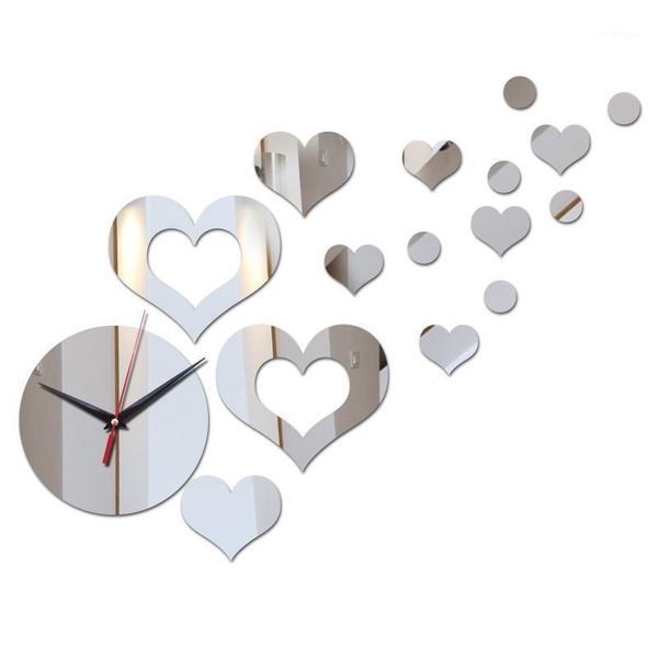 

wall clocks real acrylic mirror stickersclock watch home decoration clock reloj de pared quartz living room modern 3d1