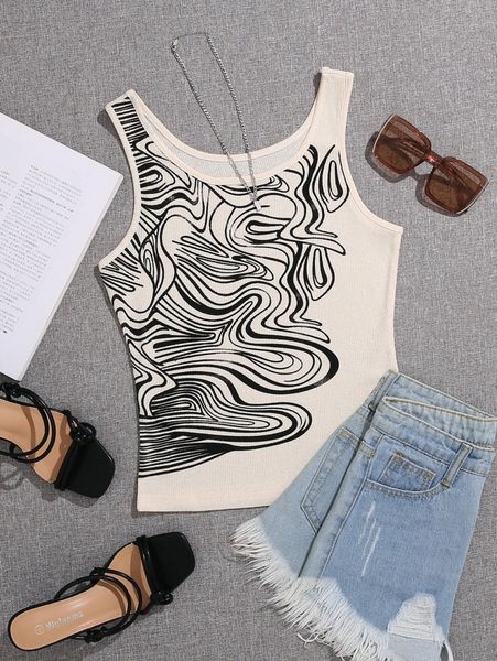 

graphic print tank d8jd#, White
