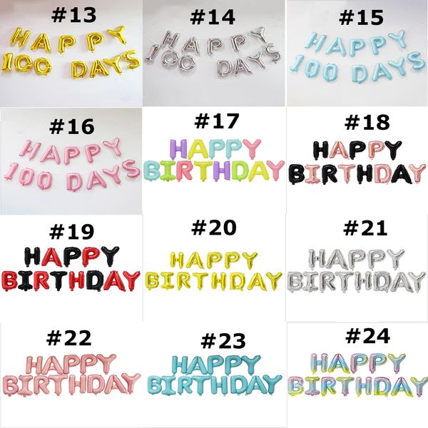 

24 styles 16 inch aluminum film material letter balloons children birthday party wedding room decoration balloon