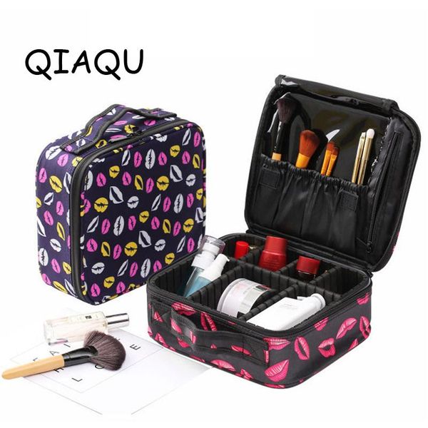 

qiaqu adjustable cosmetic case professional toiletry organizer bag travel make up large capacity partition makeup storage cases