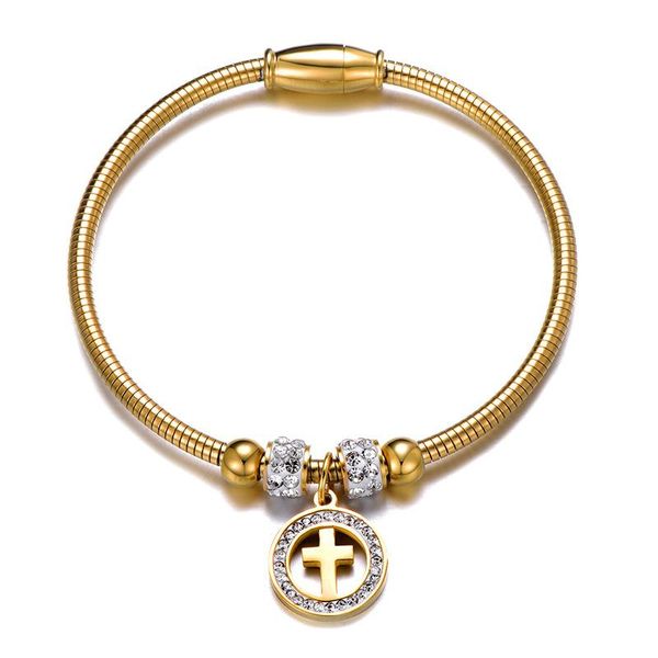 

bangle stainless steel cross bangles bracelets for women jewelry drop, Black