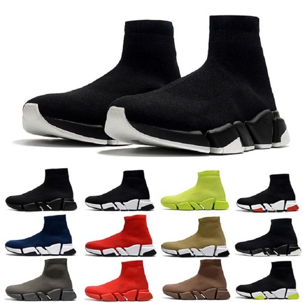 

fashion speed sock shoes 2.0 mens casual shoes schuhe trainer beige black red white yellow fluo gray men women outdoor sports sneakers, White;red