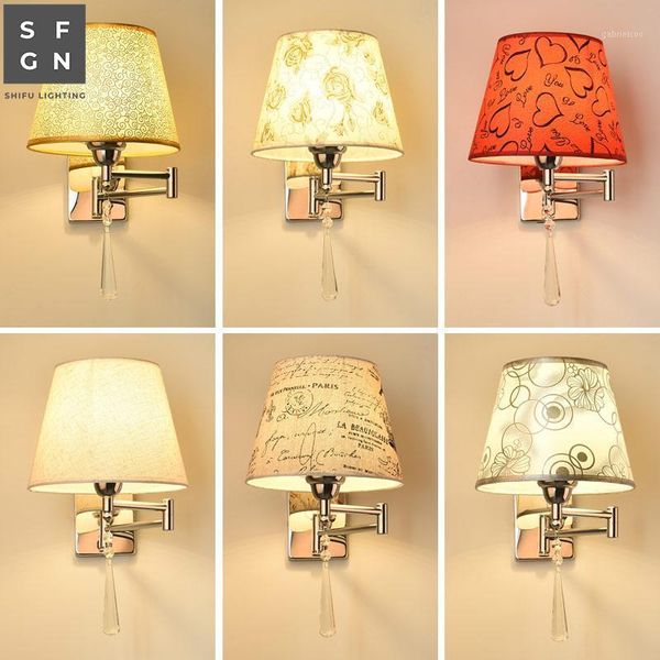 

wall lamp led wall light bedroom bedside lamp american style swing arm lamps lights for home indoor lighting1