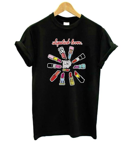 

lipstick lover print women tshirt cotton casual funny t shirt lady yong girl tee better quality drop ship kt-22, White