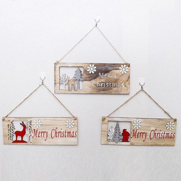 

christmas decorations ornaments festival party wooden merry letters snowflake tree pattern door hanging decor home garden decor1