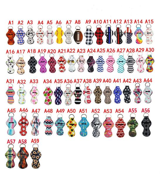 

colorful pattern diving material key chain sbr diving material lipstick lipstick cover h1, Silver