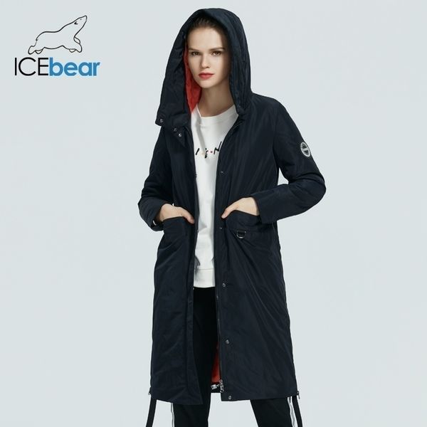 

icebear women spring jacket quality women coat long female parka fashion brand clothing gwc20066i 201027, Black