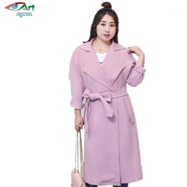 

spring large size women windbreaker coats autumn new loose casual solid color medium long coat long-sleeved women jackets as6411, Tan;black
