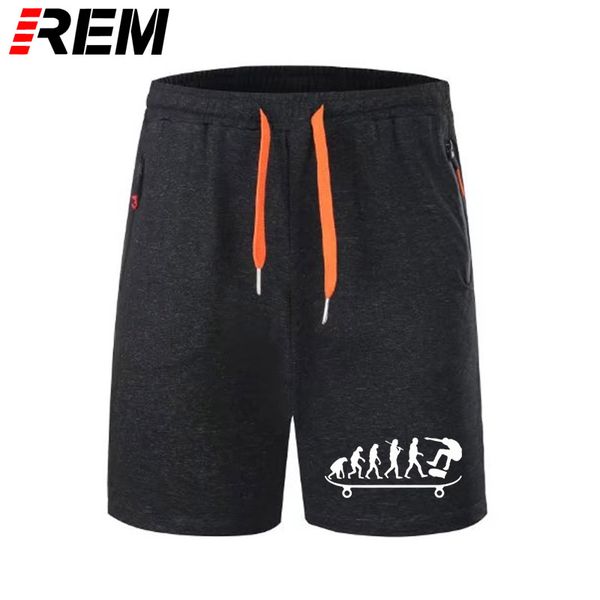 

sport short pants human evolution skateboard print streetwear cool men skate gift clothes cotton o-neck youth panties