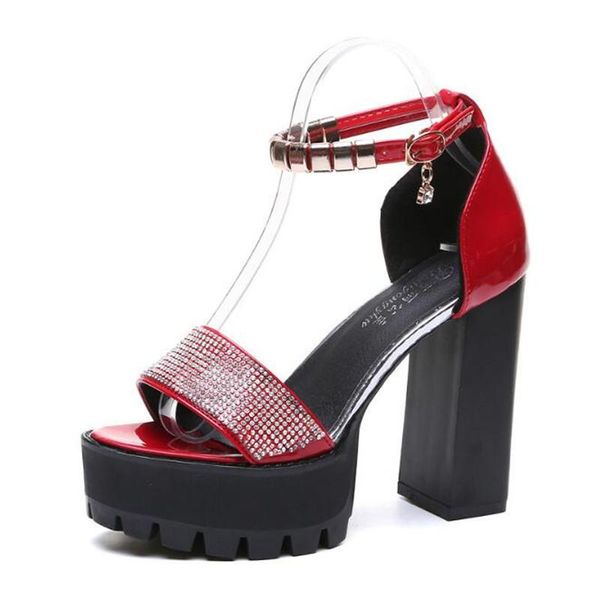 

new women's sandals fashion rhinestone super high heel bag sandals mature casual shoes shoes female designer hkgs, Black