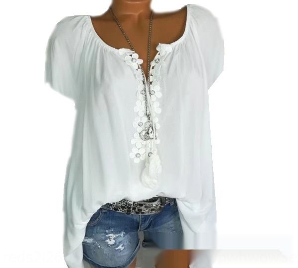 

2019 новая одна линия shirtlace shirtcollar короткими рукавами рубашки шить женские 2019 новый однострочный топ shirtlace shirtcollar с коро, White