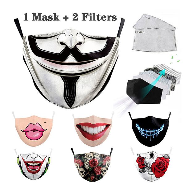 

windproof newmascarilla cotton pm2.5 washable mouth jack skellington face mask cosplay dustproof masks