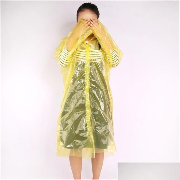

disposable raincoat rain ponchos for adults with drawstring hood and elastic sleeve ends, portable and thicker emerg qylczv bwkf