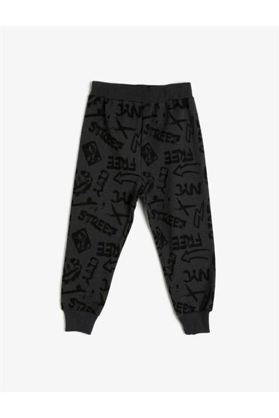 

котон ребенка мужского пола серый хлопок печатные печатные sweatpants, Black;blue