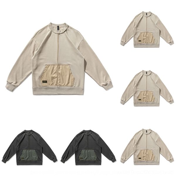 

uwanf l6xjk летнее платье 2020 осень длинный рукав  шеи пальто модный пальто свитер tooling мужская структура бренда отделиться свитер мужс, Black