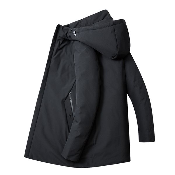 

middle-aged and old winter coat middle-length cotton-padded jacket men thickening middle-aged father filled down cotton-padded jacket new st, Black