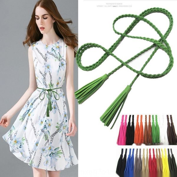 

girdle female waist rope black with chiffon lace dress dress dresslace dressin summer decoration single circle versatile slim tassel waist c, Black;brown