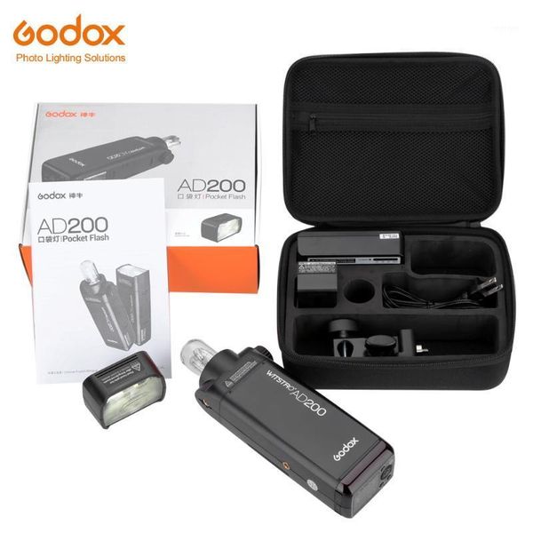 

flashes godox ad200 200ws 2.4gl flash strobe 1/8000 hss cordless monolight with 2900mah lithimu battery 500 full power ss1