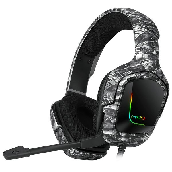 

k20 rgb gaming headset with microphone led light surround sound bass pc gamer headphone for xbox one ps4 phone laptop