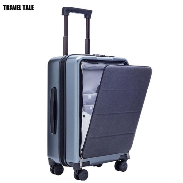 

travel tale 20" inch men carry on lapsmall travel suitcase cabin trolley case luggage box pure pc lj201104