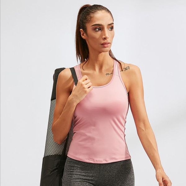 

wholesale summer women fashion sports vest ladies casual fitness exercise gym yoga running jogging solid backless tank singlet top, White;red