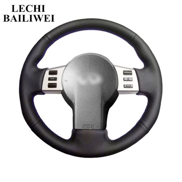 

black artificial leather hand-stitched car steering wheel cover for infiniti fx fx35 fx45 2003-2008 350z 2003-2009