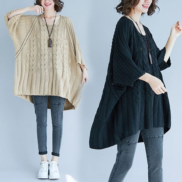 

autumn 2020 new large size women's clothin sweater g loose and thinbat women's sweater can wear 200 kg o2bnq, White;black