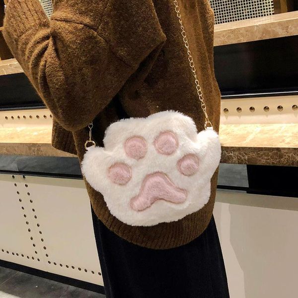

shoulder bags cat handbag hair women purse female winter student girl bag plush messenger chain 01-sb-rxsnmm