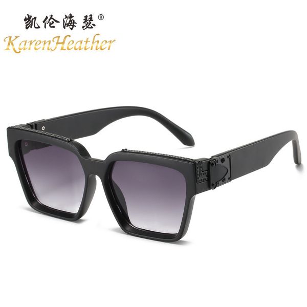 

new style personalized men's 9362 punk trendy women's box sunglasses, White;black