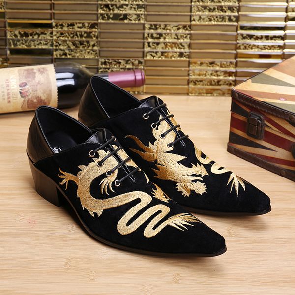 

высокое качество повышение мужской обуви британский стиль тенденции моды парикмахера обувь на высоком каблуке корейской мужская tide, Black