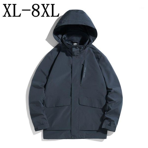 

size 6xl 7xl 8xl new autumn jacket men waterproof windbreaker hooded jackets men's outerwear male fashion coats1, Black;brown