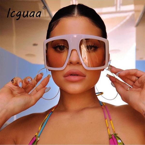 

oversized square sunglasses women designer sun glasses female retro eyewear gafas lentes de sol mujer oculos, White;black