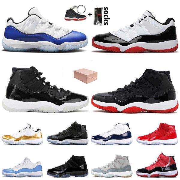 

2021 luxury jumpman 11 11s basketball shoes for mens womens high low white bred 25th anniversary meta trainers sneakers size 13, White;red