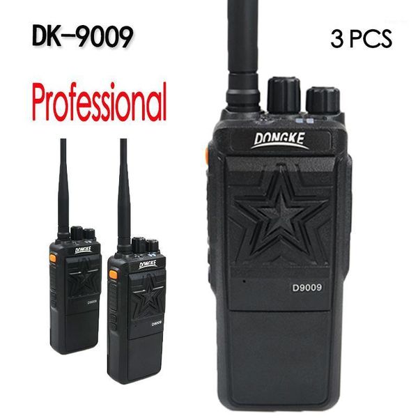 

3 pcs dk-9009 profession walkie talkie radio portable 10km portable powerful radios two way radio communicator walkie-talkie1