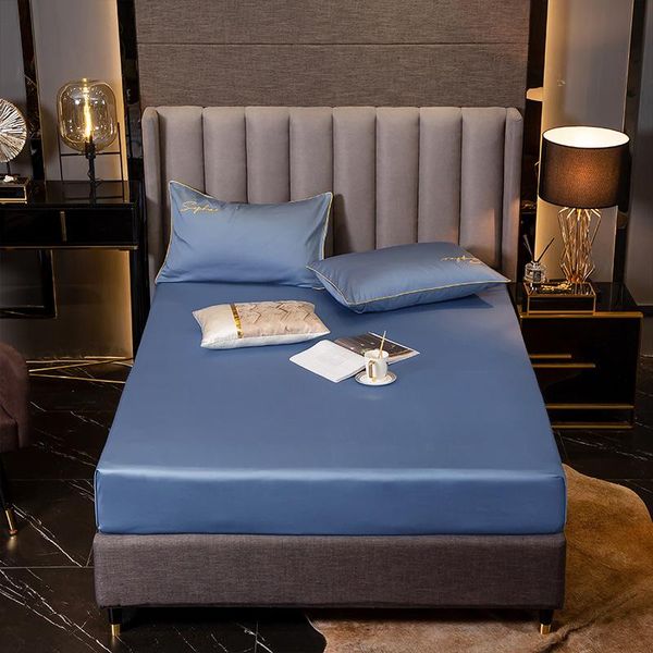 

60s tribute satin egyptian cotton fitted bed sheet mattress cover protection cover sheets bed elastic band sheets