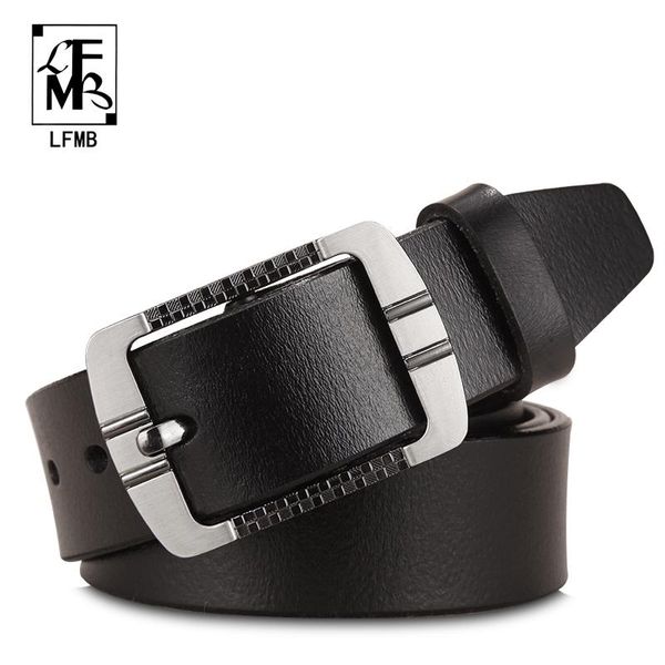 

lfmb] leather belt men male genuine leather strap designer belts men ceinture homme cuir veritable cinto masculino, Black;brown