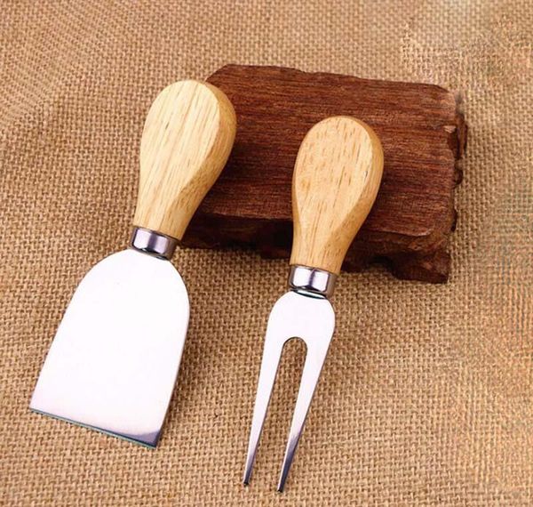 

new stainless steel knife oak handle cheese butter pizza cutter cheese knife set 80pcs sqccqnh ppshop01