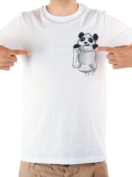 

cute panda in pocket funny t shirt men summer new white casual homme cool tshirt sport hooded sweatshirt hoodie