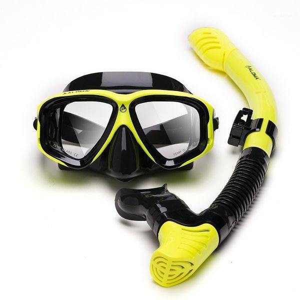

new scuba diving mask and snorkels professional underwater scuba anti-fog goggles glasses diving swimming easy breath tube set1