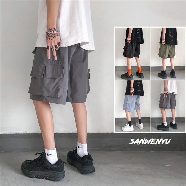 

men's korean fashion shinjuku casual capris, White;black